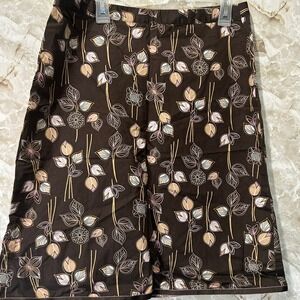 Old Navy Floral Brown Culottes Skirt Just‎ Below Waist Ladies Size 1